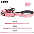 Miniatyrbilde 5 av 7: 5 FT Heavy Duty Hundekobbel med 2 komfortable polstrede håndtak, trafikkhåndtak og avansert enkel snapkrok, reflekterende gåledning for store, mellomstore og S Pink5FT 5 Feet (Pack of 1)