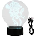 Miniatyrbilde 6 av 7: 3D Rose Blomst Optisk Illusionslampe 7 Farger Skiftende LED 3D Nattelys Bordlampe, Berøringskontroll, for Hjem Sengbord Bursdag Valentinsdag Gave