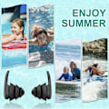 Miniatyrbild 4 av 5: 3 st Simöronproppar för Vuxna, Vattentäta Återanvändbara Silikon Simöronproppar för Simning, Surfing, Snorkling, Dusch och Pool, Be