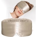 Miniatyrbilde 1 av 5: 100% Silke Søvnmaske, Stor Øyemaske for Soving, Komfortable og Trykkfrie Sovemasker for Kvinner og Menn, Fullstendig Taupe