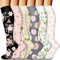 Unisex Compression Socks (6-Pair Pack) - Progressive Support Stockings, Suitable for Running, Sports, etc., Size AB