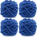 Broderigarn 4xBroderigarn til Hækling, Blødt Chunky Garn til Garnprojekter klassisk blå,TH