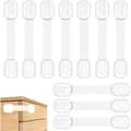 Barnsäkra skåplås, 10-pack justerbara skåplås för barn, barnsäkerhetsskåp för köksskåp, TH