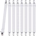 A sheet clip, adjustable sheet securing strap, highly elastic sheet clip with tow hook, maximum stretch length 120 cm, white.,AB