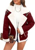 Vinterjacka för dam, fleece, varm, termisk, passform för inomhusbruk, sportjackor, vinterjacka red XL