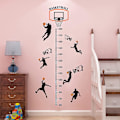 Miniatyrbild 3 av 4: Basketbollskottsport Höjdväxtdiagram Väggdekaluppsättning Självhäftande Höjddekaler För Sovrum, 90x30