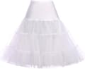 50-talls underkjole Rockabilly Dress Crinoline Tutu for kvinner Hvit White M