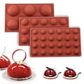 Miniatyrbild 1 av 8: Silikonform - Kula / Halvklot 6/8/15/24 - Is/Choklad/Geléform Brown Brown 6 Kulor