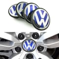 4-Pack - Volkswagen VW Centrumkåpor / Hjulnav Emblem - Bi 63 65 mm Blå