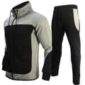 Atletisk träningsoverall med luva för män, långärmad grey qd grey grey 2XL