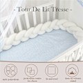 Miniatyrbild 2 av 5: Baby Crib Bumper - 1 meter flätad babykudde orm flätad stötfångare sammet spjälskydd nyfödd spjälskydd