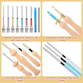 Miniatyrbild 2 av 5: 23 st Punch Needle Kit, trä Punch Needle Set Justerbar För Vuxna Nybörjarbroderi As Shown