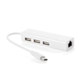Miniatyrbild 1 av 5: USB-C Nätverksadapter RJ45 Hubb Nätverksanslutning över USB vit white usb-c