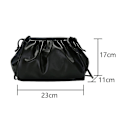 Miniatyrbild 3 av 3: Kvinnors Dumpling Bag Molnform Handväska Ruched Bag Strap Crossbody axelväska Black