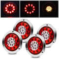 Runda 19 LED-baklykter for lastebil, 4 stk vanntette tofarget baklyktindikatorlamper 12V 24V