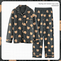Miniatyrbild 3 av 6: Sovkläder Pyjamas Dam vår och höst bomull långärmad tunn XXXL