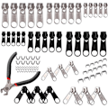 Miniatyrbild 1 av 6: Set, 85 delar blixtlås reparationssats, 3 mm, 5 mm, 8 mm metall blixtlås - Perfet