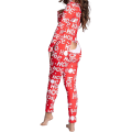 Miniatyrbilde 1 av 5: Kvinner Animal Pyjamas One Piece Christmas Bodysuit Jumpsuit Langermet natttøy W Letters L