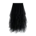 Pikkukuva 1 / 4: Kvinnor Tyllkjol Elastisk midja Mesh lång stycke kjol black