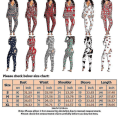 Miniatyrbilde 2 av 3: Kvinner Animal Pyjamas One Piece Christmas Bodysuit Jumpsuit Langermet natttøy W Stitching Plaid L