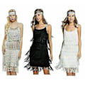Miniatyrbillede 1 af 3: Fantastisk Gatsby Flapper-kjole 1920'ernes fest vintage kvaster til kvinders vipper Black L