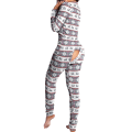 Miniatyrbilde 1 av 2: Kvinner Animal Pyjamas One Piece Christmas Bodysuit Jumpsuit Langermet natttøy W Grey M