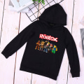 Miniatyrbillede 3 af 9: Roblox hættetrøje til børn Overtøj Pullover Sweatshirt sort black 170cm