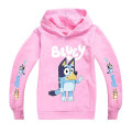Miniatyrbilde 1 av 2: Bingo Bluey tegneserietrykk Hettegensere Barn Gutter Jenter Uformell Hettegenser Genser Genser Hettegenser Topper Pink 7-8 Years