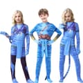 Avatar 2 kostym kostym, Jumpsuit för barn med Halloween- print form form 110cm