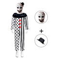 Miniatyrbild 1 av 3: Litotail Killer Terrifier Clown Jumpsuit Svart Vit Dräkt Bodysuit Fest Halloween Outfit Kläder B B 150cm
