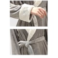 Miniatyrbillede 4 af 5: Damekåbe Badekåbe Varm blød fleece lang morgenkåbe natkjole Grey XL