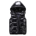 Miniatyrbilde 1 av 2: Sliktaa Unisex skinnende vanntett ermeløs jakke Lett puffervest svart Black M