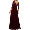 Miniatyrbild 3 av 3: Dress with lace stitching, long waistband, noble dress, dress wine red XL