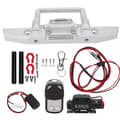 RC Front Bumper with Winch Accessory Kit Fits SCX10/TRX4 1/10 RC Car Model Silver