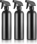 3-delt tom sprayflaskesett, tåkesprøyte, påfyllbar vannsprayflaske, 500 ml - svart