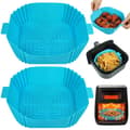 Silikonfoder för airfryer - ZEMINPEOEL - 2-pack - 16,5 cm - Blå - Värmebeständig