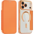 Pungcover til iPhone 17 Pro Max - Flip PU-læder med RFID-blokering, magnetisk bagside, orange