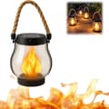 Simple Solar-Powered Flame Lamp for Garden and Patio, Waterproof with Rope [JUN] 1pc