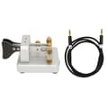 Miniatyrbild 3 av 8: Morse Code Key Dual Paddle Automatic Shortwave Portable CW Morse Telegraph Key for Camping Indoor Silver