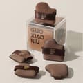Chokladform Expanderande Puderpuff 5-Delars Set Hydrofil Polyuretan Sammet Mjuk mini One size