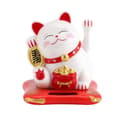 DBA Lyckokatt Maneki Neko Soldriven, Vit och Röd DA007