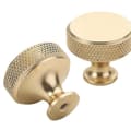 10-pack 1.2 inch Brushed Gold Cabinet Knobs Grooved Kitchen Cupboard Knobs Gold Drawer Knobs Round Dresser Knobs