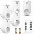 Set of 5 Programmable Power Outlets, Wireless Remote Control Socket with 2 Remote Controls 2