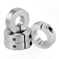 Aluminium Axelkrage, 20mm Hål, 40mm YD, 12mm Tjock, Clamp Style, 4-Pack Delad Design för Säker Passform Silver