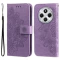 Til Xiaomi Redmi 14C Wallet Case med Blomstermønster - Lilla Lila purple