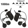 2-delat motorcykelintercomkit, 1 km räckvidd (max 6 personer via Bluetooth)
