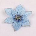 Miniatyrbild 10 av 10: 10st konstgjord julstjärna Blomma Jul Dekorativ Glitter Blomma Julgran Bröllopsdekoration Red 10pcs