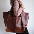 Miniatyrbild 7 av 8: Stor Axelväska Läderväska Tote Bag Axelremsväska Dam Shoppingväska Väska Dam Yellow