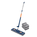 Miniatyrbild 1 av 11: Roterbart huvud breddad platt mopp Arbetsbesparande städmopp för hem i vardagsrummet Blue 4 mop pads