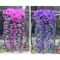 Miniatyrbild 6 av 10: Levande konstgjord hängande orkidé Gäng Siden Lång hängande Bush Blommor Sträng Bröllopsfest Heminredning Pink